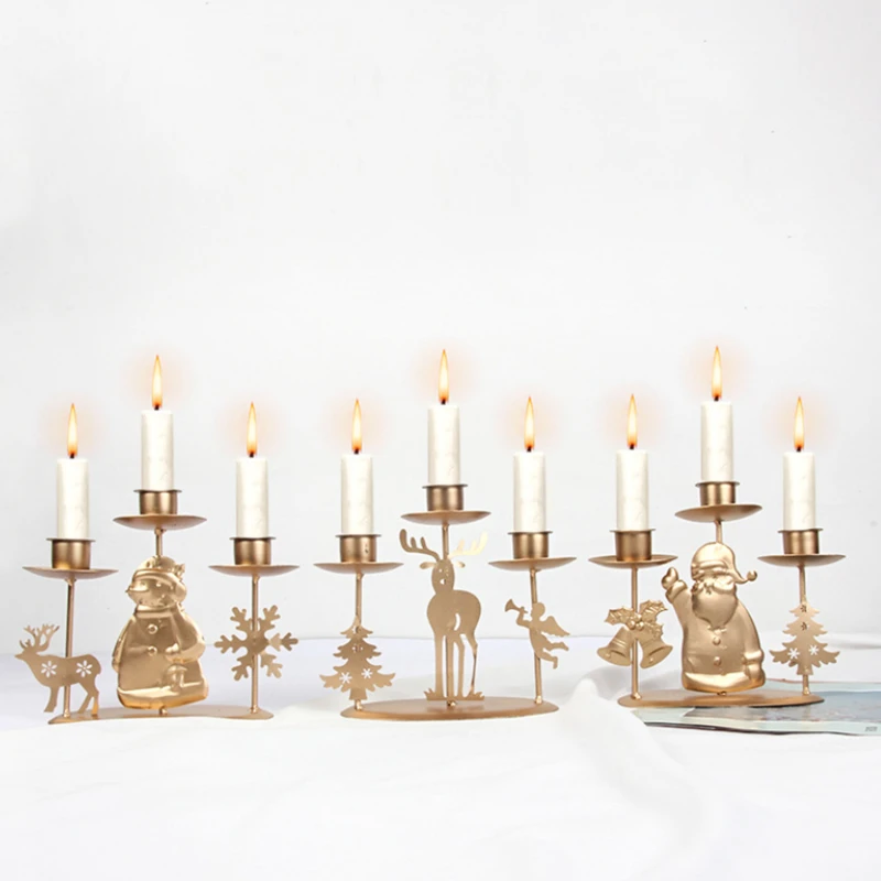 Рождественские подсвечники из кованого железа украшения для рождественской