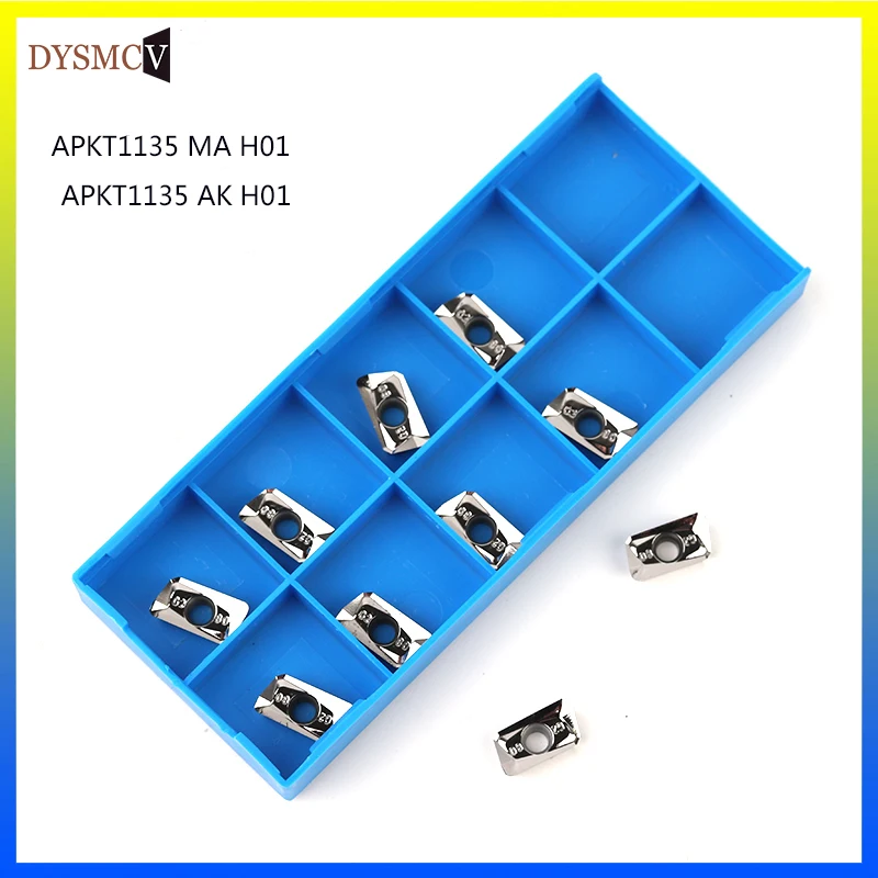 

10pcs APKT1135 MA H01 Aluminum Carbide Inserts Milling for Face Mill BAP 300R Milling Cutter Aluminum Copper Tool