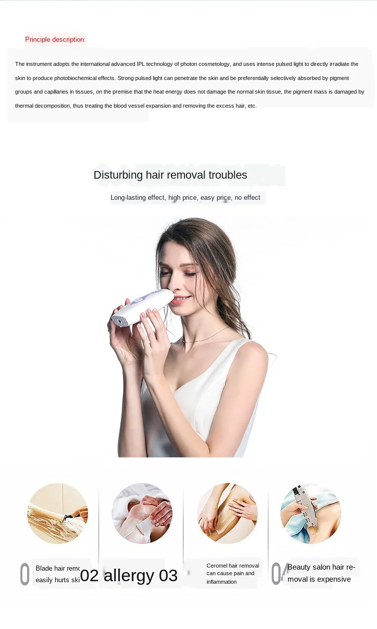 

Laser Epilator Painless IPL Hair Removal System for women bikini facial body Profesional Permanent Hair Remover Device