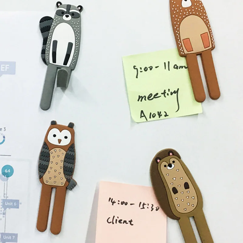 Милые Животные Магнитные Крючки Съемные Наклейки на холодильник сообщения