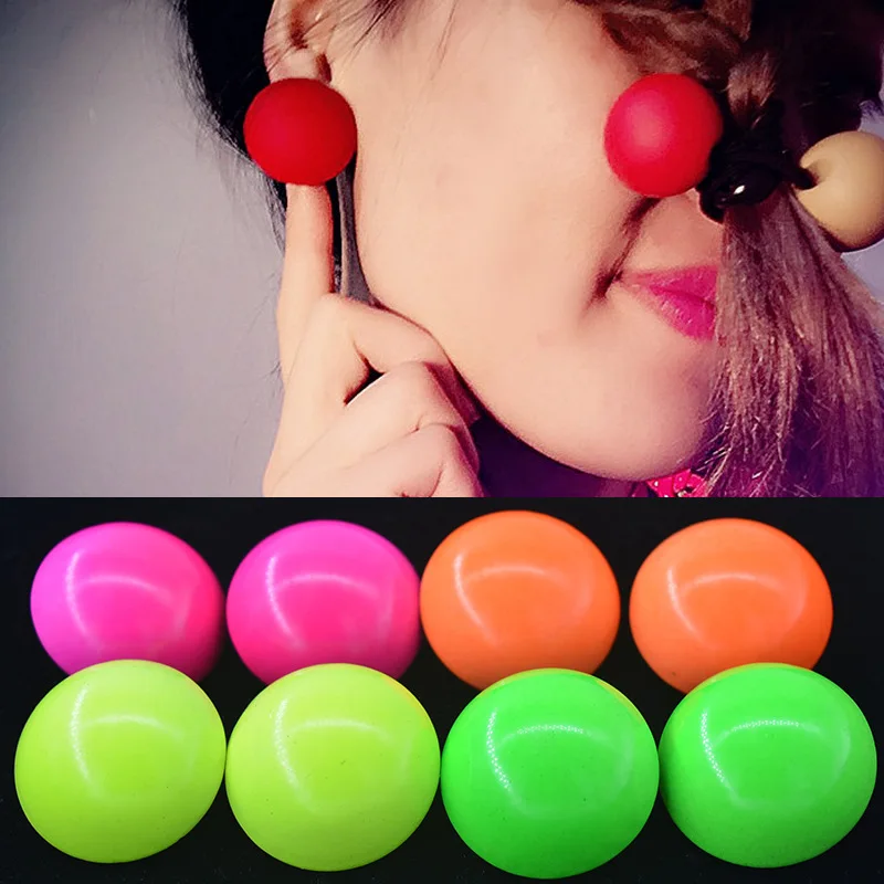 

FishSheep Neon Big Round Stud Earrings For Women Girls Matte Acrylic Geometric Simple Semicircle Earring Fashion Party Jewelry