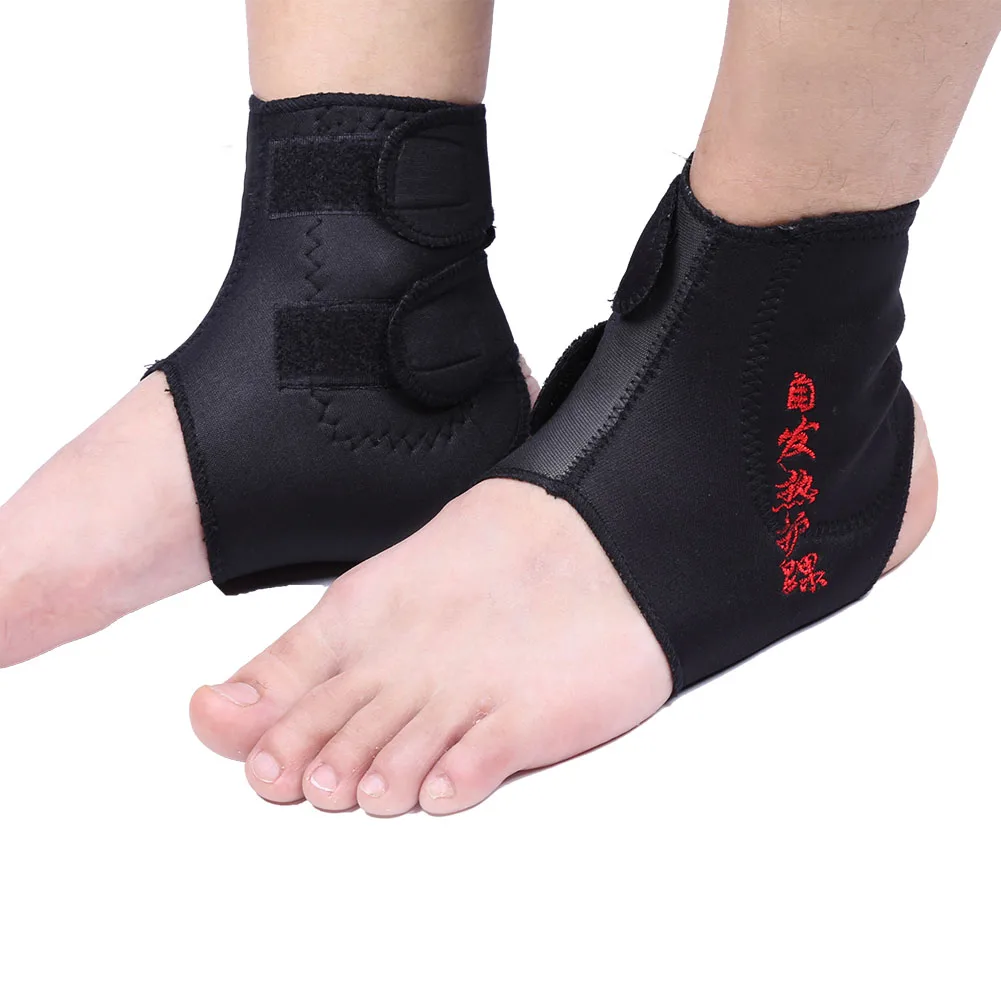 

Self-heating Tourmaline Ankle Suppor1 Pair Brace Magnetic Therapy Foot Joint Protector With Compression Straps For Pain Relief