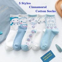 5 styles kawaii cinnamorol plush cotton socks women tube socks ins spring cute cotton soft sister cartoon lolita stockings girls