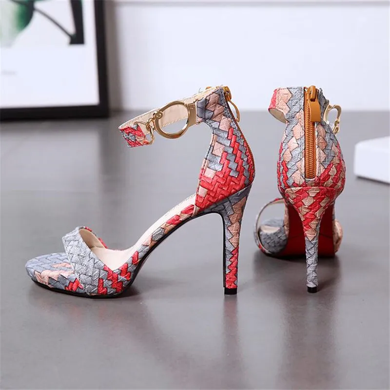 

BBZAI zapatos mujer ladies shoes Hot Sale 9cm Thin Heels Fashion Show Frenulum Femmes Zapato Frauen Paillette 34- 39