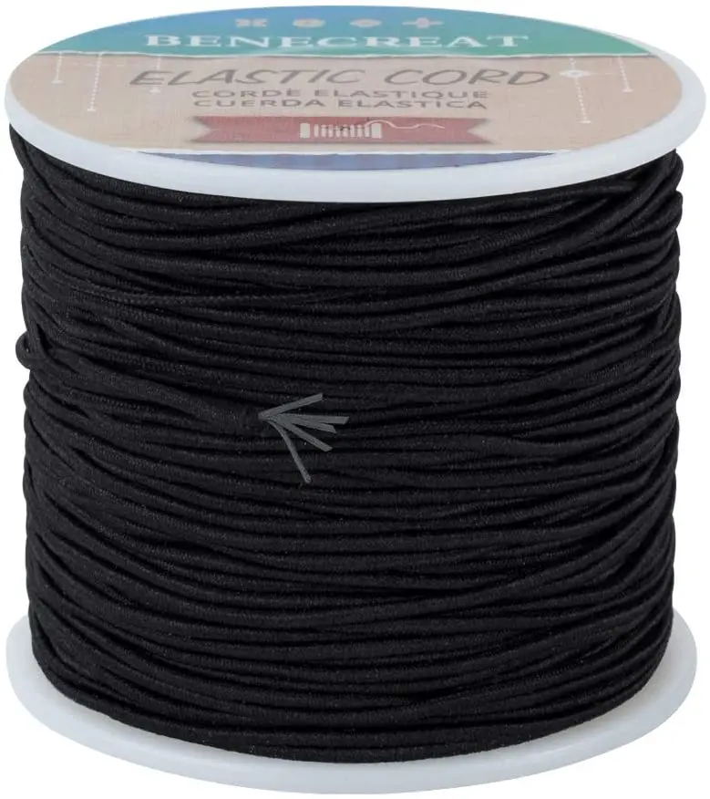 

Черный Эластичный Шнур 1,5 мм, 76 ярдов, эластичная нить, шнур для бисероплетения, веревка для рукоделия из ткани