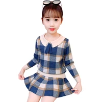 girls clothing sets fashion spring autumn kids plaid suit long sleeved girls outfits children school clothes 4 6 8 10 12 years