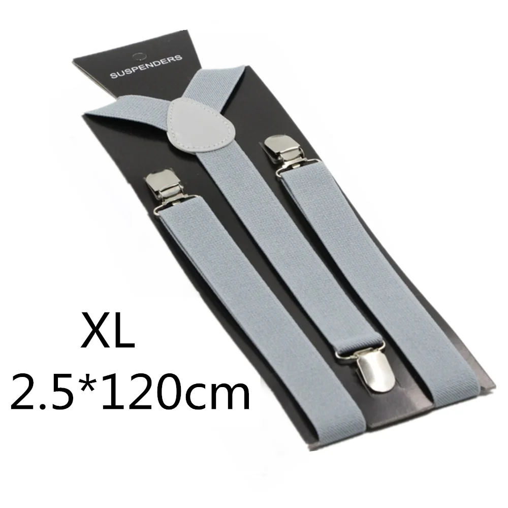 Light grey-120cm Однотонные подтяжки унисекс для детей и взрослых, для мужчин, женщин, мальчиков и девочек, эластичные регулируемые детские аксессуары-скобы, 5 размеров, для родителей и детей - Цвет: Light grey-120cm