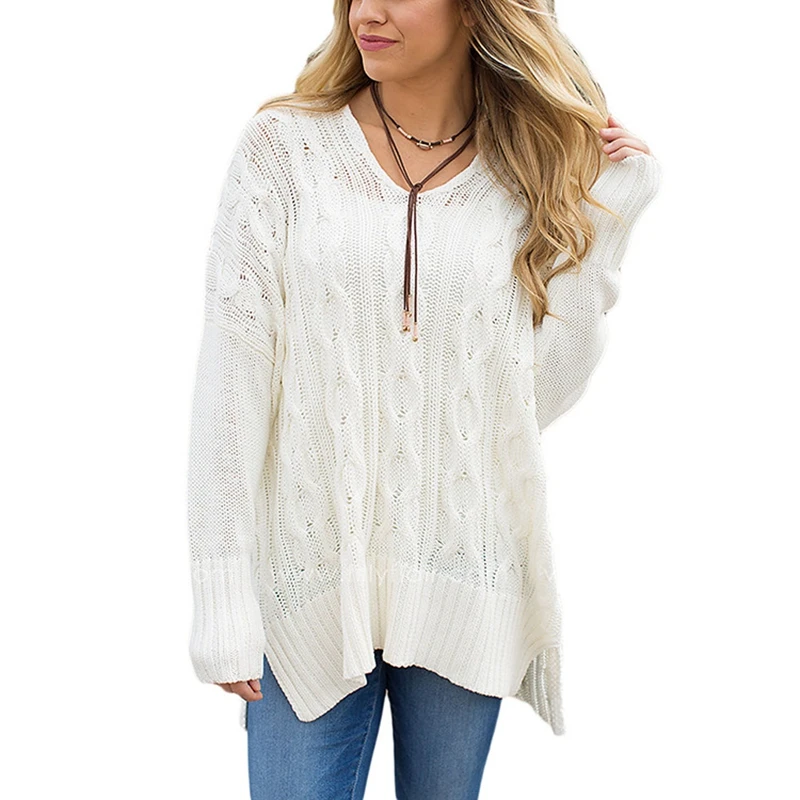 Autumn and winter women's sweater 5XL 6XL 7XL 8XL 9XL 12XLcasual V-neck loose fashion pullover bust 142CM | Женская одежда