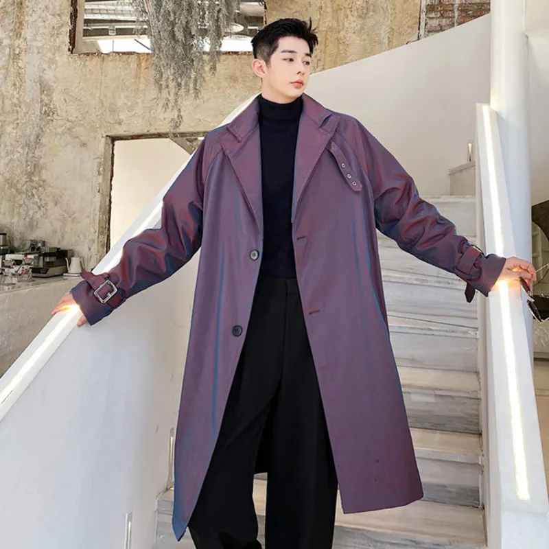 Мужская одежда Новинка осени 2021 модная двубортная мужское длинное пальто