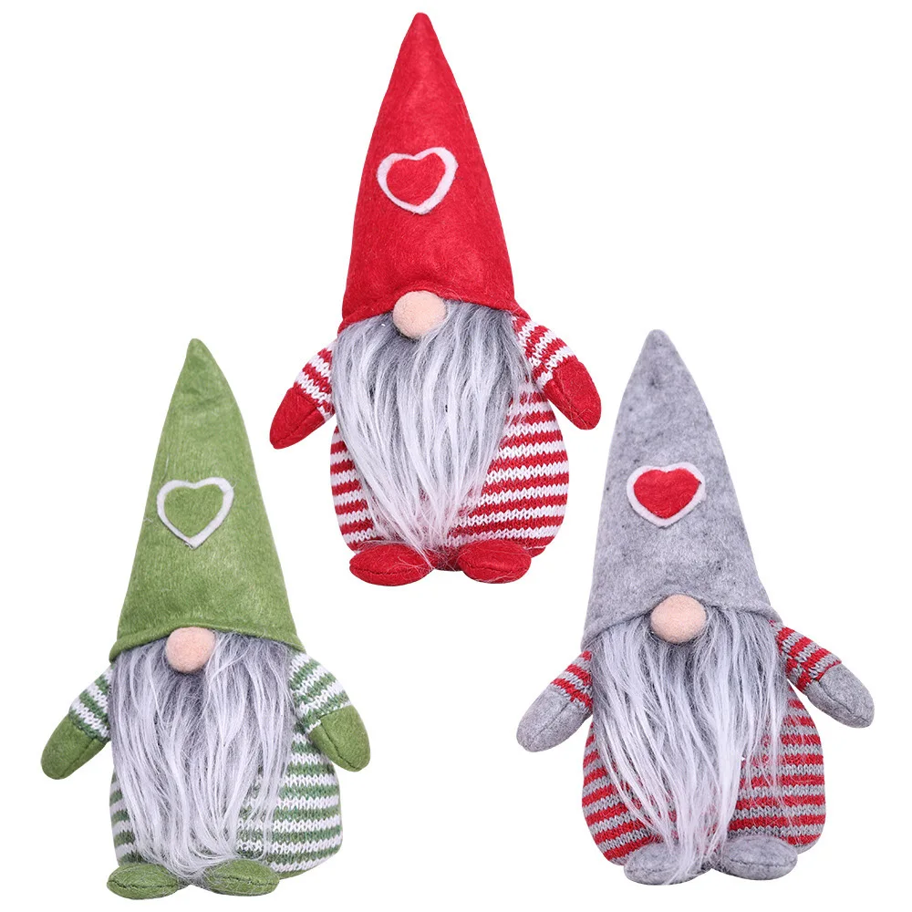 1Pc Non-Woven Hat With Heart Handmade Swedish Stuffed Toy Santa Doll Gnome Scandinavian Dwarf Elf Home Ornaments Christmas | Дом и сад