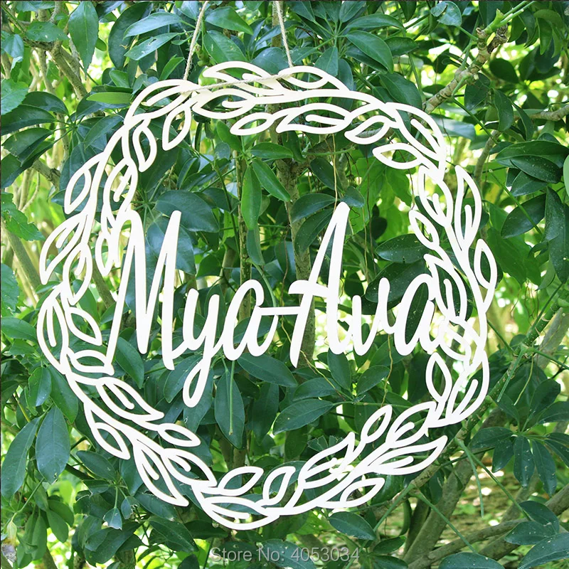 Детский знак, знак имени, имя венок, пользовательский знак имени, каллиграфия знак имени, персонализированный Декор детской комнаты