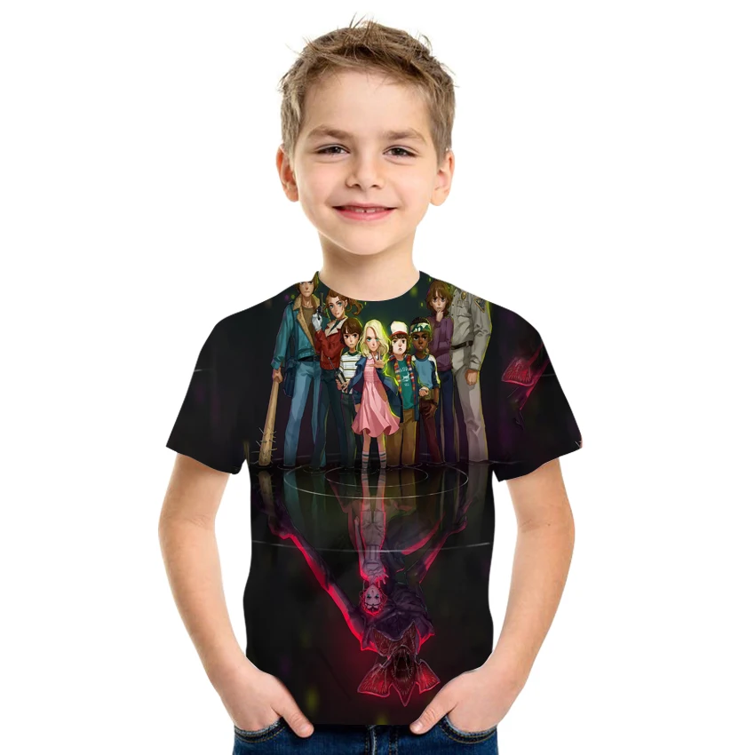 

2021 Summer Boys and Girls Funny Cartoon Anime Casual Fashion 3D Printed T-Shirt Kids Hip Hop Trend Harajuku Style Top 4T-15T