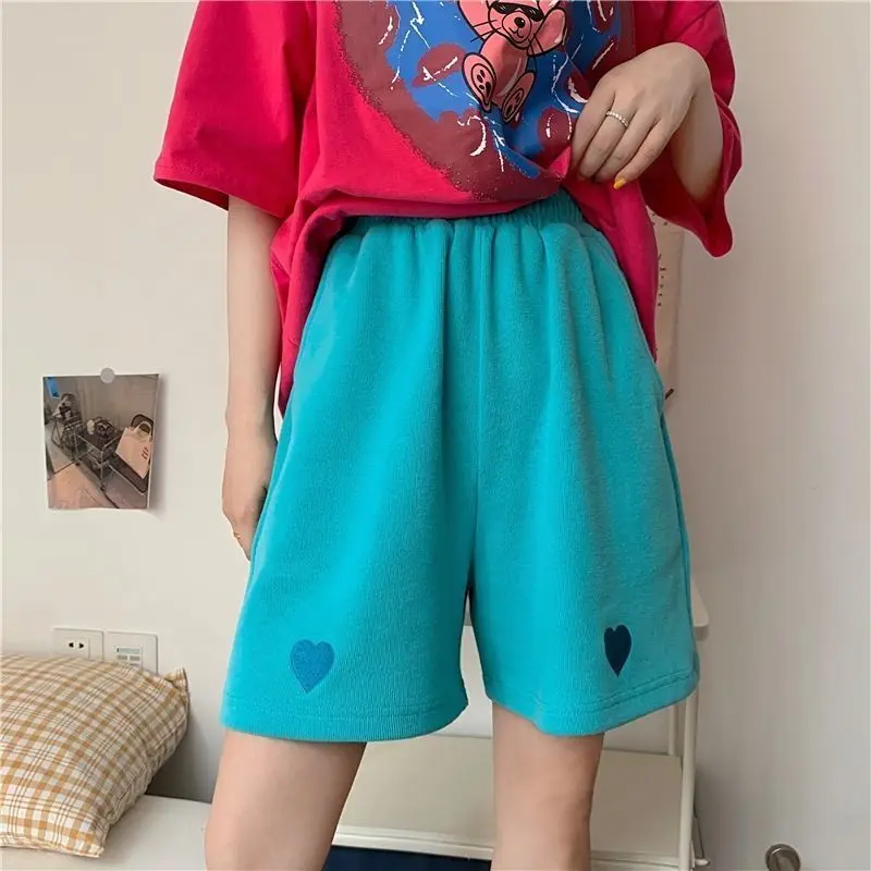 Шорты женские однотонные с вышивкой милые модные в японском стиле уличная одежда