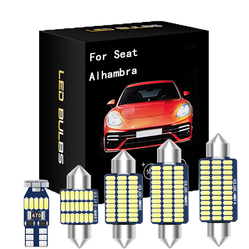 

HSMI Canbus для сиденья Alhambra MK 1 2 I II 7V8 7V9 710 711 2001-2017, внутреннее освещение автомобиля, светодиодная карта, купол, без ошибок, комплект ламп