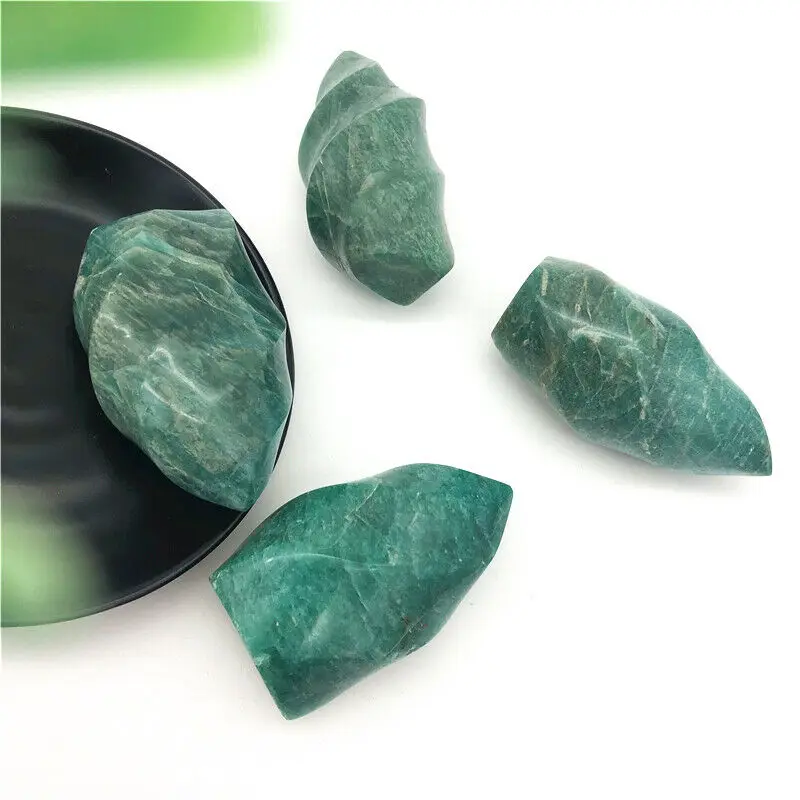 

Drop Shipping 1pc Natural Amazonite Flame Shaped Crystal Polished Healing Stones Healing Decor Natural Stones and Crystals