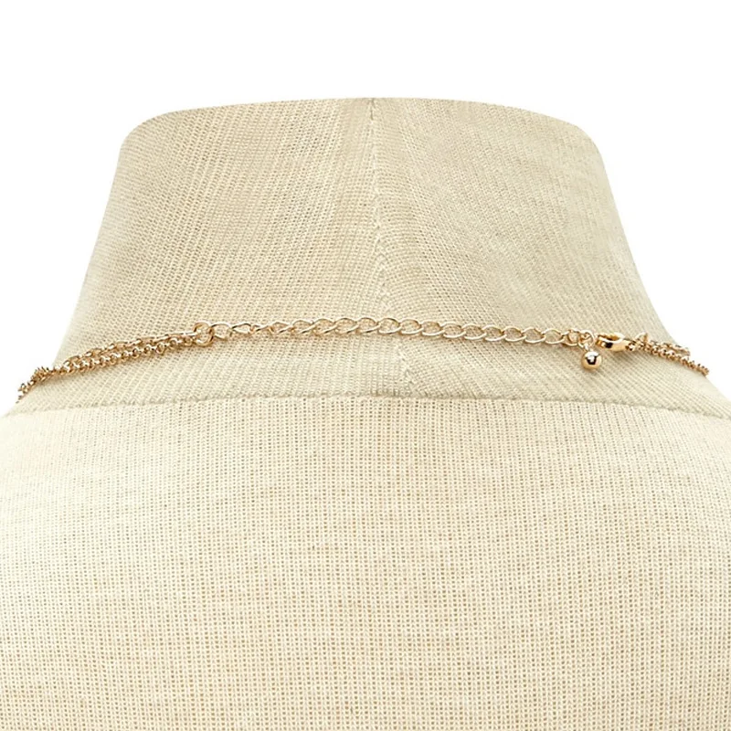 Импортные товары новое Золотое металлическое ожерелье на ключицу Женская