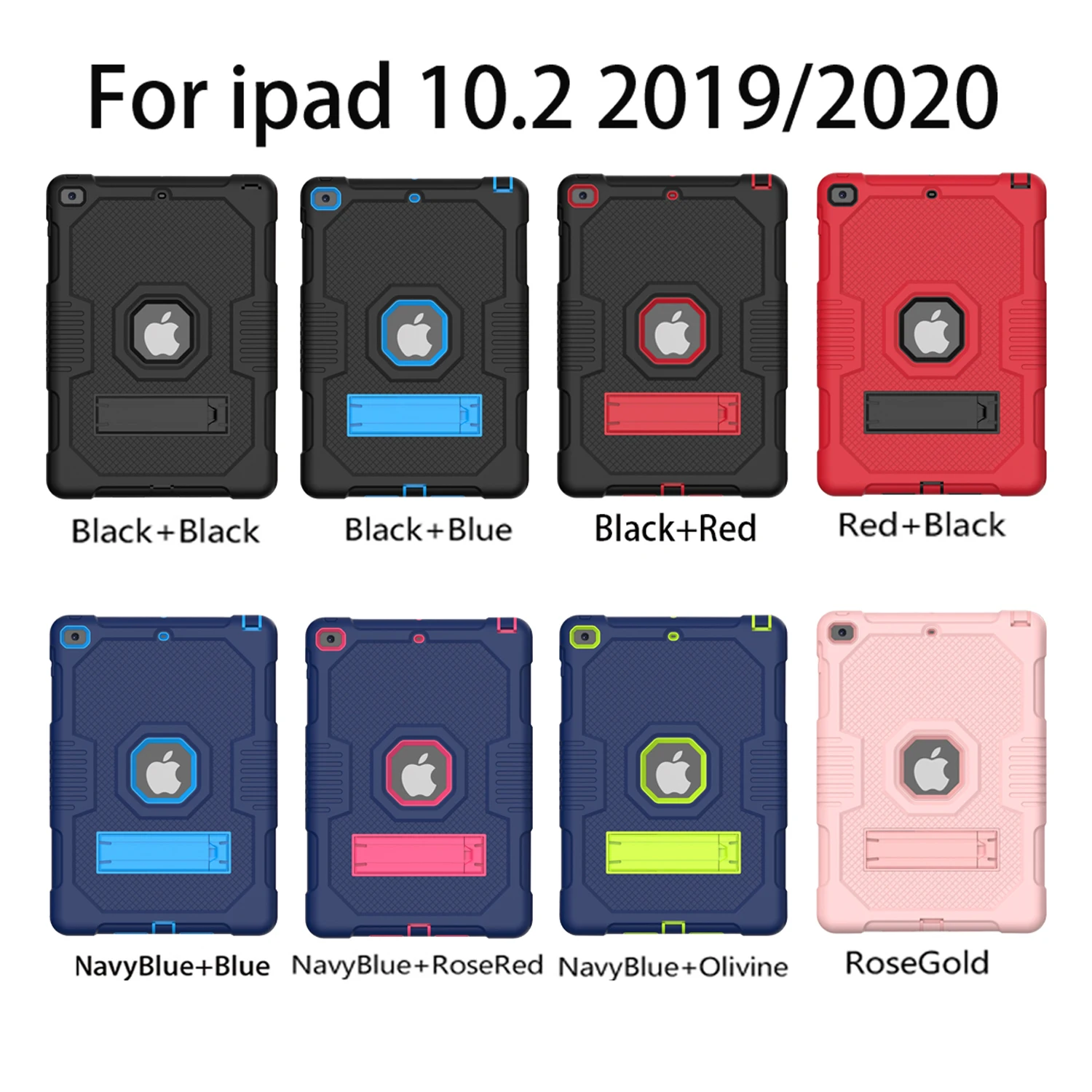 Case For iPad 10.2" 2019 2020 Safe Tablet Cover Anti-fall Silicone Protection Capa Soft Shell Bracket Funda For ipad7 ipad8 images - 6