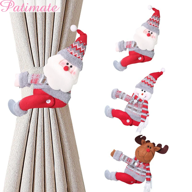 Рождественский держатель для занавесок украшения в виде Санта Клауса и лося
