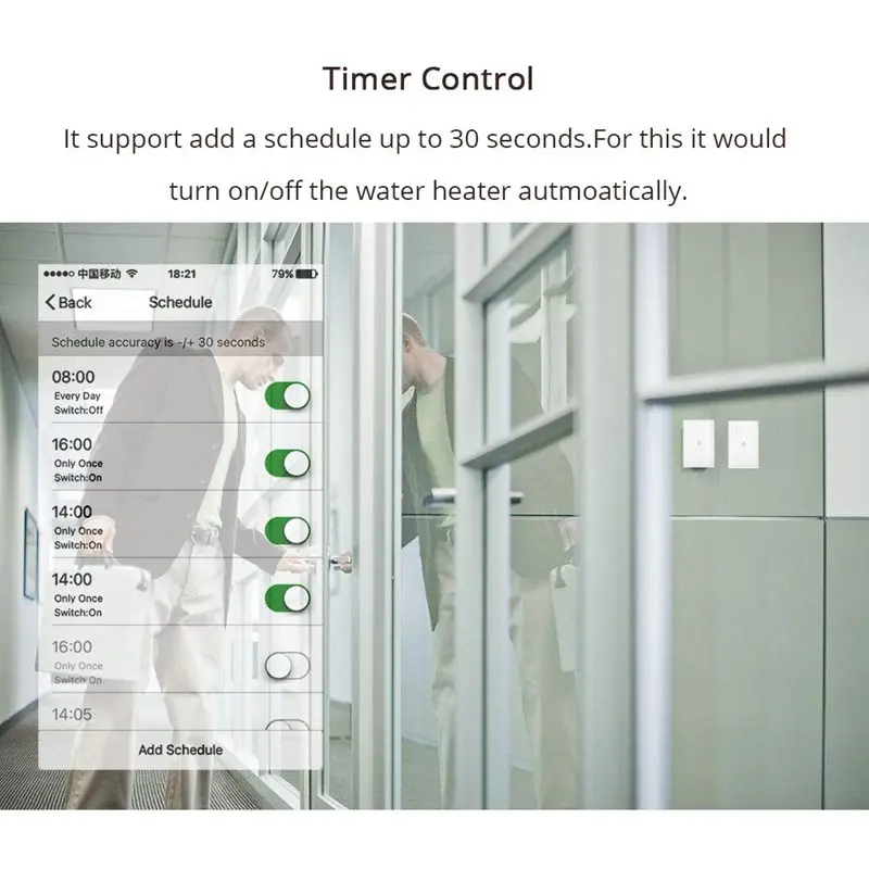 Умный переключатель водонагревателя Wi-Fi переключатели для котла Alexa Google Home Voice US