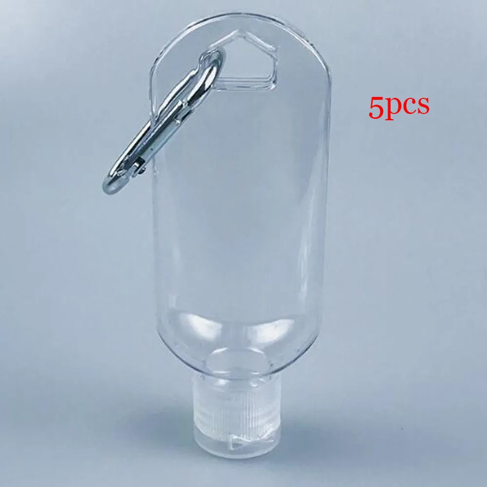 5Pcs/Lot 50ml Empty Refillable Bottle With Key Ring Travel Transparent Plastic Perfume My Small Hand Sanitizer | Красота и здоровье