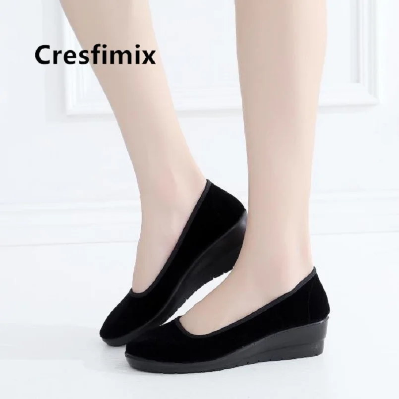 

Cresfimix Zapatos De Mujer Women Fashion Sweet Comfortable Slip on Flat Shoes Ladies Retro Ballet Dance Black Shoes Sapato B5489