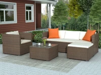 rattan patio furniture set wicker sofa cushioned sectional furniture set garden patio sofa set drop shipping