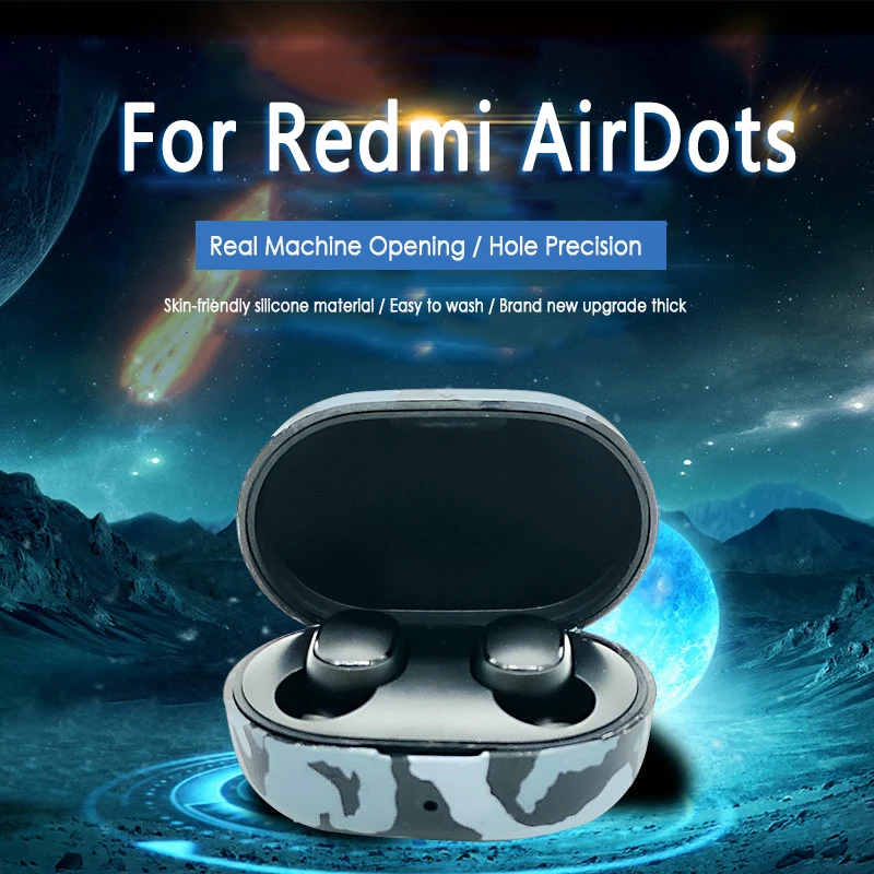 3 цвета Камуфляжный силиконовый защитный чехол для наушников Redmi AirDots TWS Bluetooth
