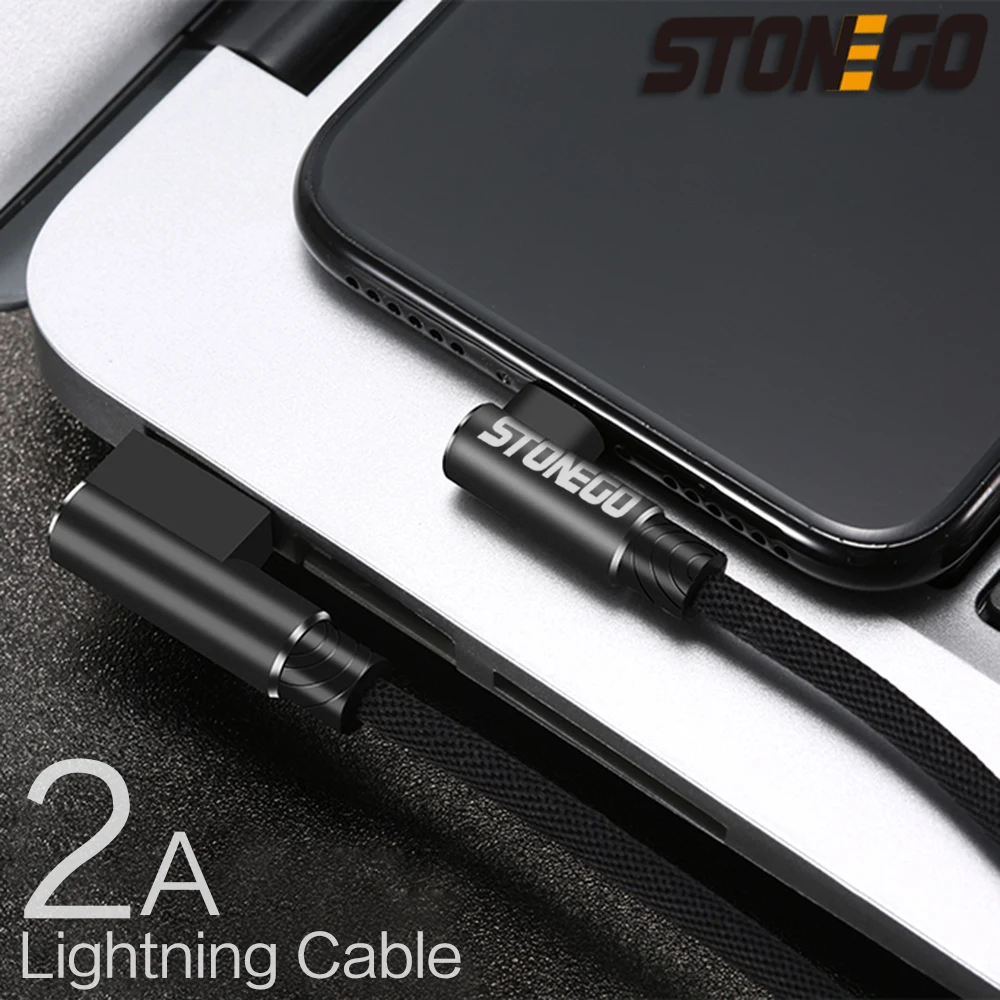 stonego micro usb cable 2a fast charger usb type c cable cord 90 degree elbow nylon data cable android phone 1m 2m 3m free global shipping