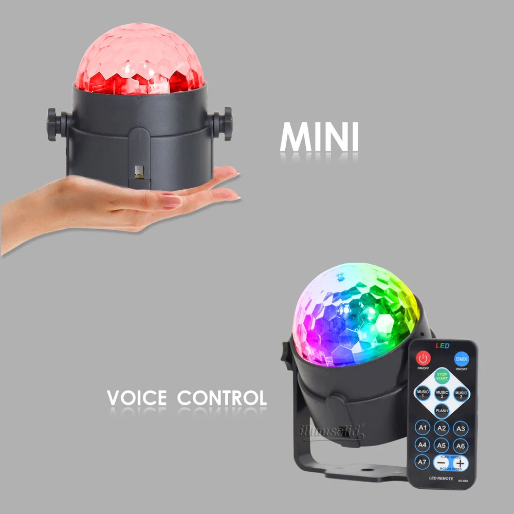 Мини RGB LED хрустальный магический шар сценический эффект светильник ing лампа