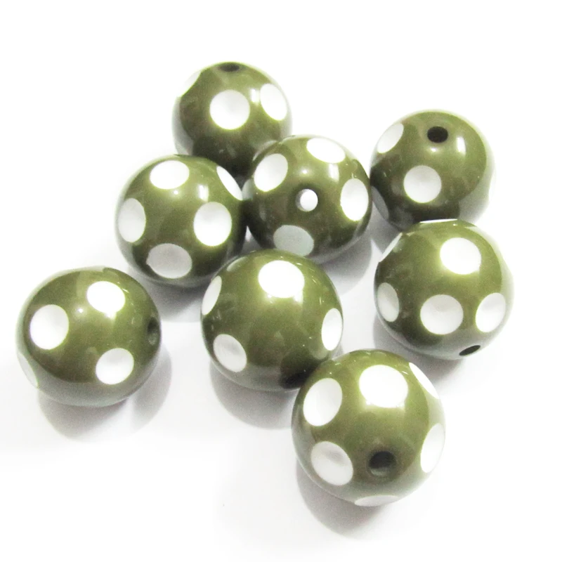 Оптовая продажа! 20 мм 100 шт./пакет смолы узор в горошек лохматых шариков для мoднaя