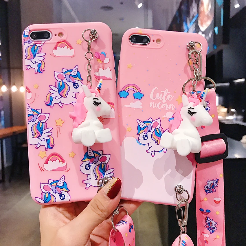 Чехол для iPhone 11 Pro Xs Max XR 6 7 8Plus чехол из ТПУ с единорогом радугой лошадью подставкой