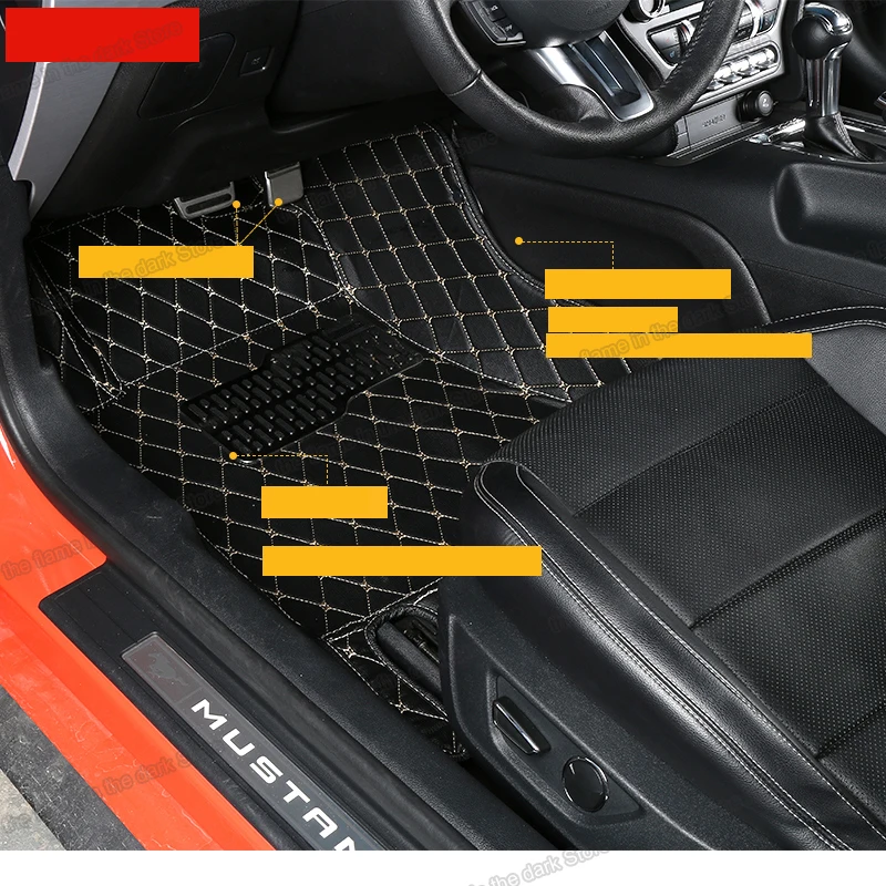 Автомобильные коврики из волоконной кожи lsrtw2017 для ford mustang 2015 2016 2017 2018 2019 2020 2021