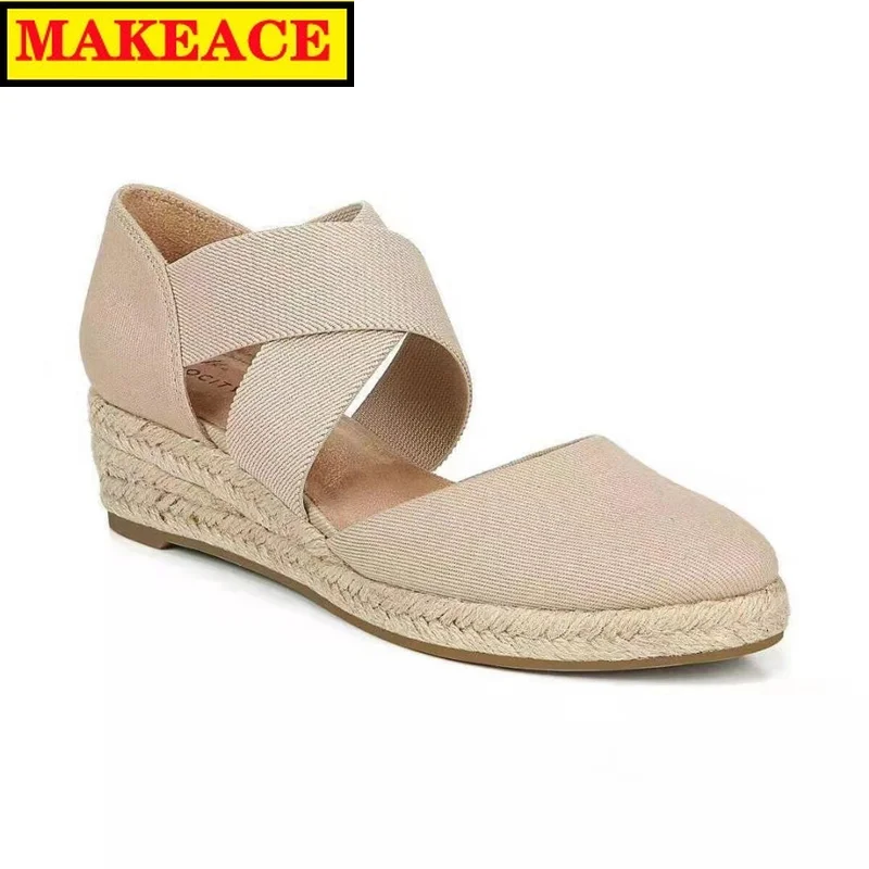 

2021 Fashion Wedge Platform Women's Shoes Ethnic Style Casual Women's Cloth Shoes Comfortable Walking Shoes Zapatos De Mujer