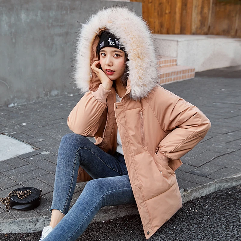 

2020 Winter Jacket Women coat Cotton Padded Korean New arrival Style female coat Jackets zip fur collar women down Jacket