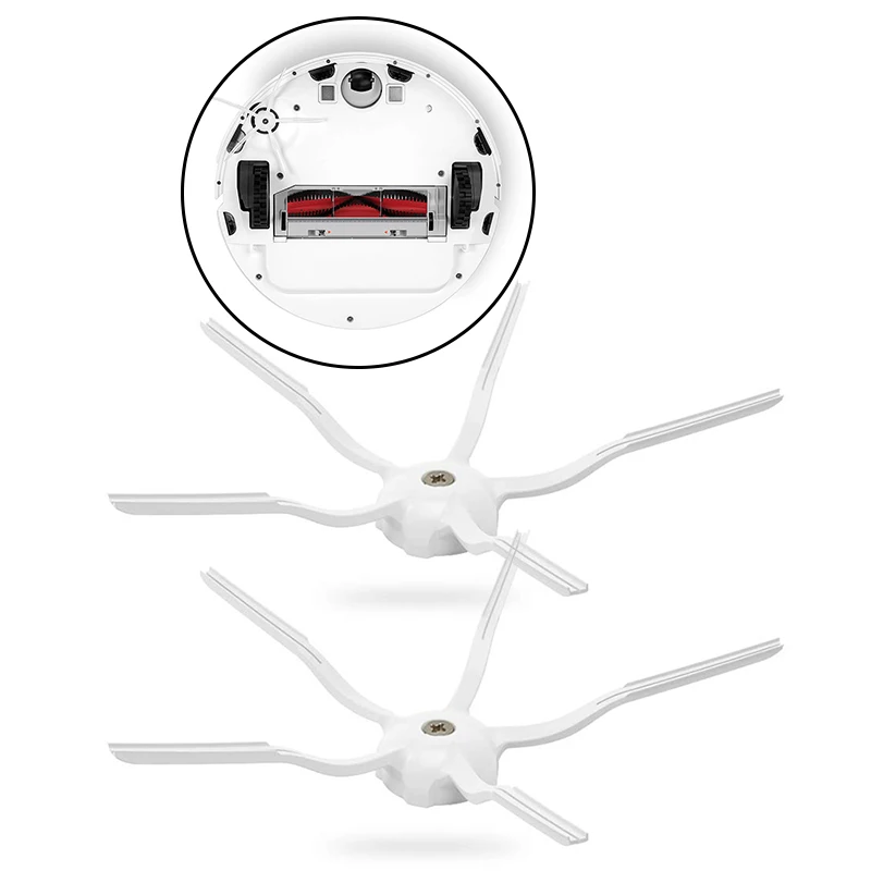 Белая Боковая Мягкая силиконовая кисть для Roborock S5 S6/T6/E2/E35 вакуумные детали 2 шт. |