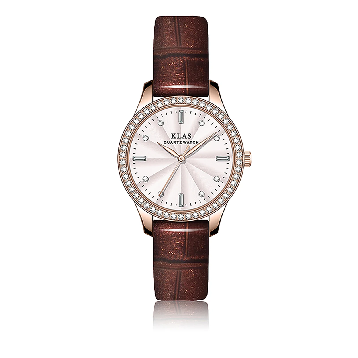 Relógios para Meninas de Quartzo Klas Novos Design Exclusivo Couro Vermelho Verwrist Freeshipping