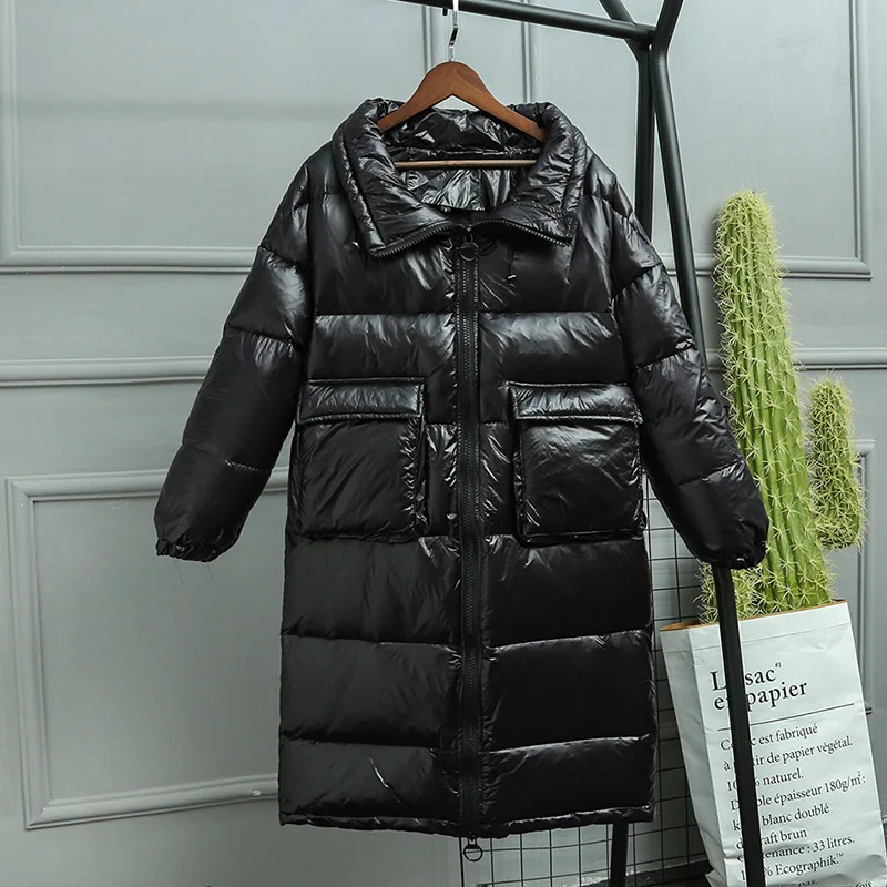 Fitaylor новая зимняя свободная длинная куртка Женская пуховая женская белая на