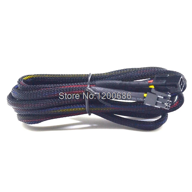 

1M 20AWG 43025-0400 4 Pin Molex Micro-Fit 3.0 female extension connector With black braided cable sleeving over