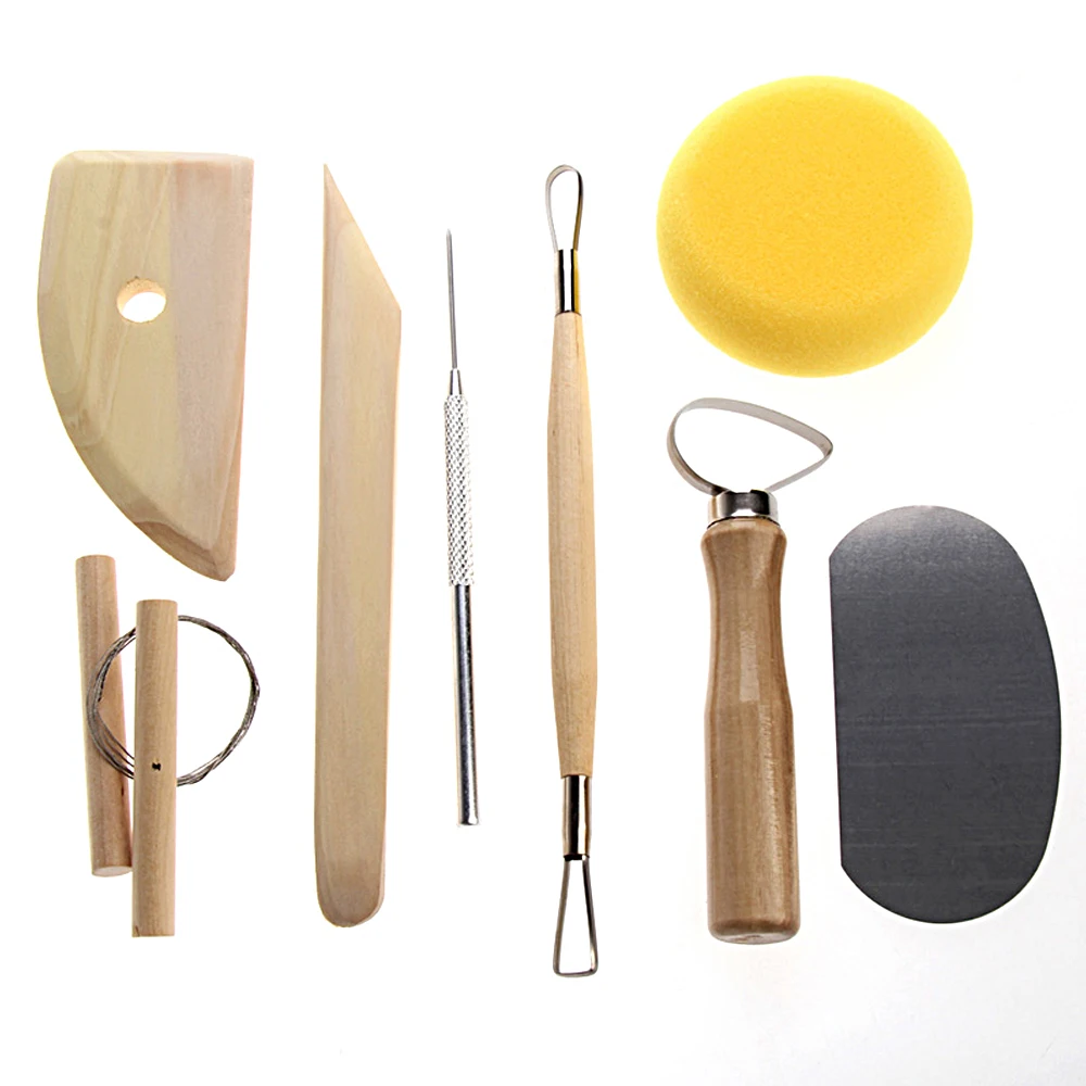 

8Pcs/Set Clay Ceramics Molding Tools Kit Wood Knife Pottery Tool Practical DIY Hand Tools for Clay Sculpture Modelling