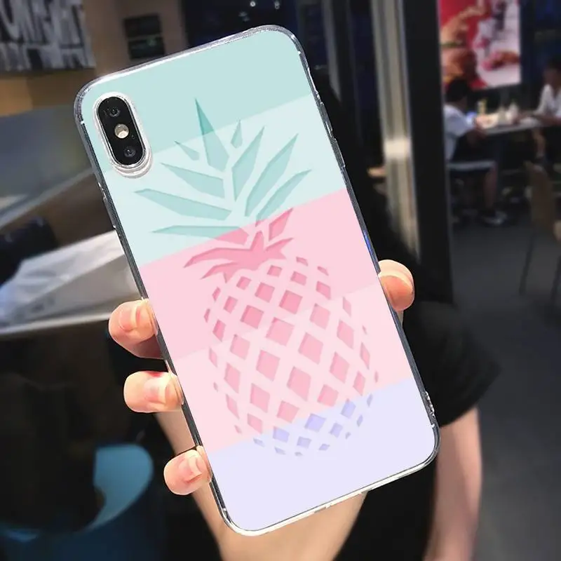 

Pineapple aesthetics fruit Phone Case Transparent for iPhone 6 7 8 11 12 s mini pro X XS XR MAX Plus