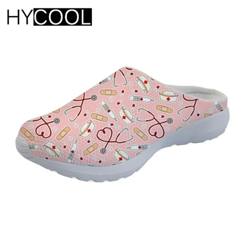 HYCOOL; узор с изображением сиделки; женские спортивные сандалии; обувь; коллекция года; уличные спортивные шлепанцы; удобные сетчатые кроссовки на плоской подошве