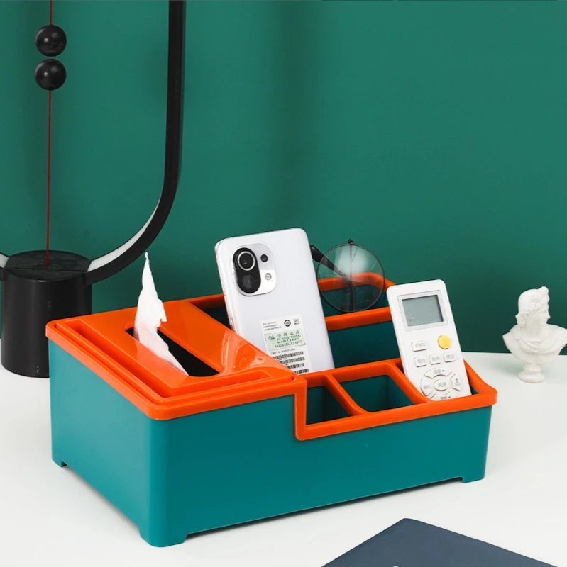 

Simple Multi-grid Desktop Tissue Storage Box Creative Home Living Room Coffee Table Multi-function Remote Control organizer Box