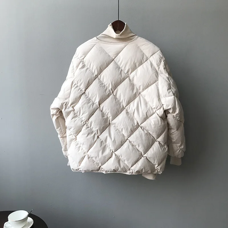 WQJGR Winter Jacket Women 2021 Cotton Thick Long Sleeve V Neck Coat Female Fashion Parka Warm