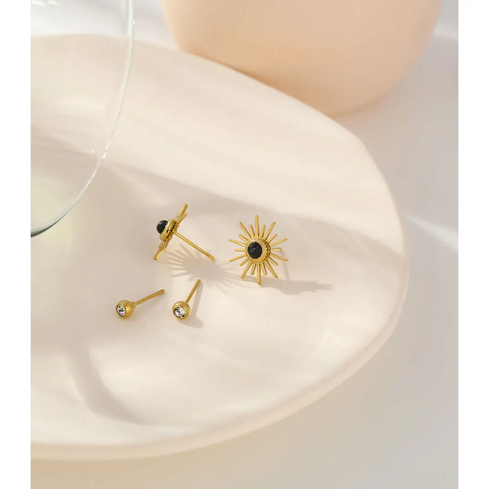 Модные серьги-гвоздики Yhpup из нержавеющей стали со звездами Комплект сережек для