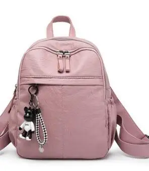 Женские рюкзаки из натуральной кожи, женский рюкзак для путешествий, Mochila Feminina, рюкзаки ручной работы для девочек-подростков, винтажные новые C318 - Цвет: Розовый
