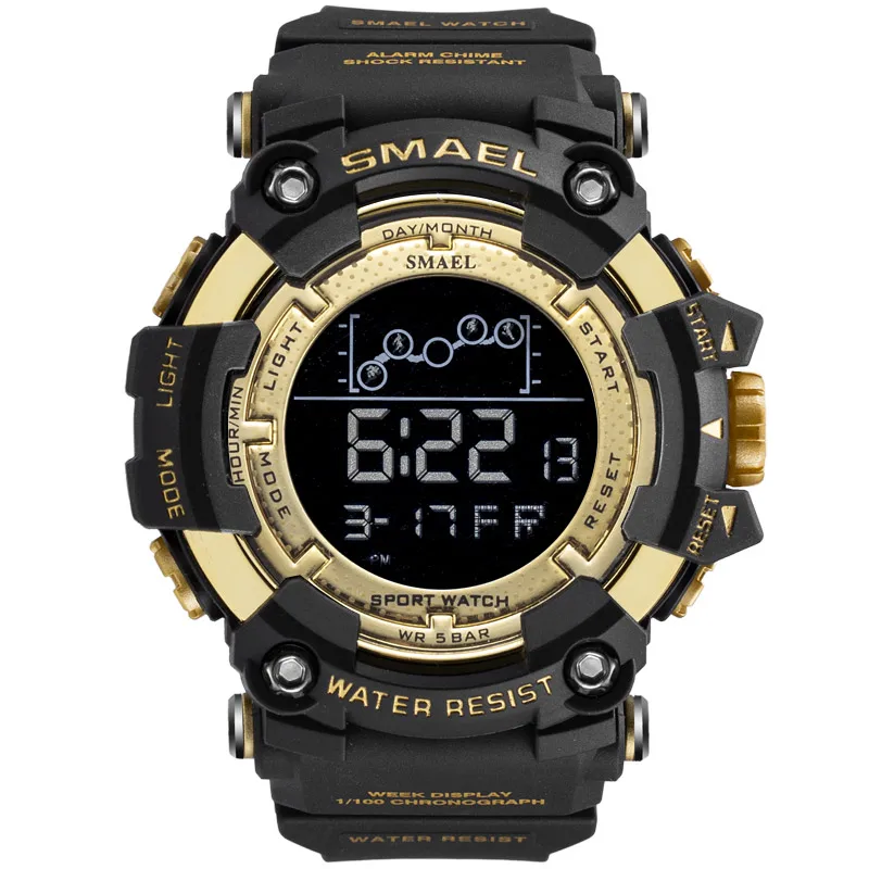 Мужские спортивные часы Smael мужские светодиодные цифровые многофункциональные