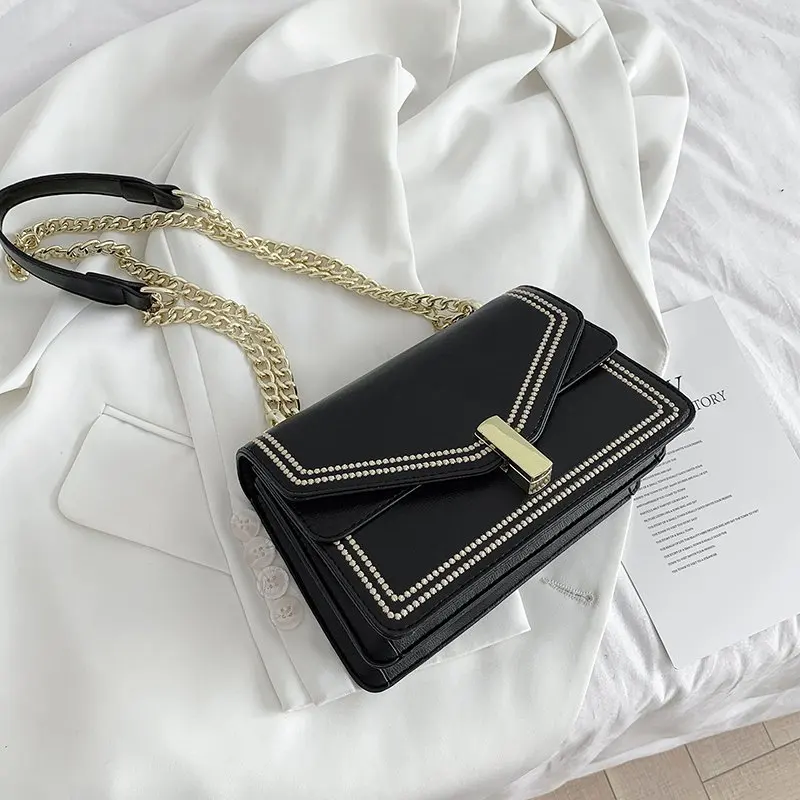 

Контрастные цвета Pu кожаные сумки через плечо для женщин 2020 цепь простая сумка через плечо с металлической ручкой женские сумки для перевоз...