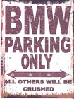 Bmw парковка металлический знак Ретро винтажный стиль 30x20 см гараж мастерской искусство