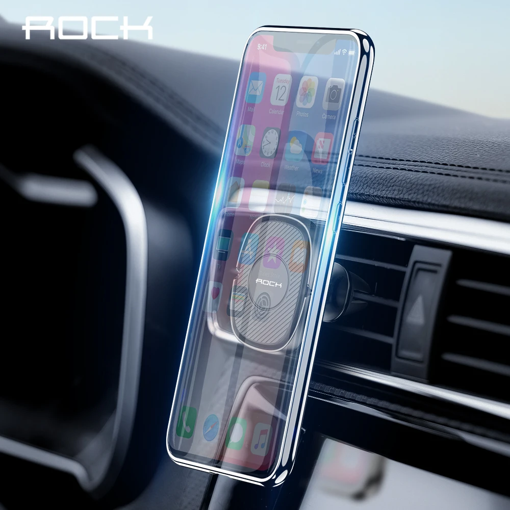 ROCK Car Phone Holder Magnetic Mobile Phone Car Holder Stand for Cell Phone Universal Car Mount Holder for Smartphone - Цвет: Air Vent Black