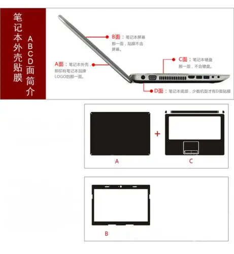 

Carbon fiber Laptop Sticker Decals Skin Cover Protector for Lenovo U31-70 13.3"